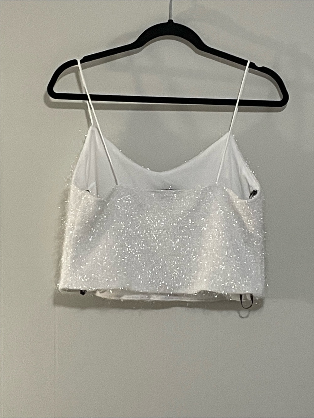 Forever 21 White Sequin Crop Cami